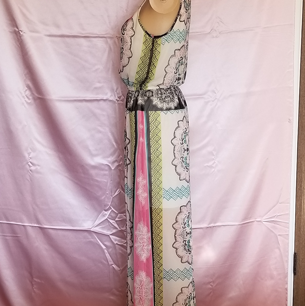 Colorful Printed Tank Dress - Picture 2 of 3